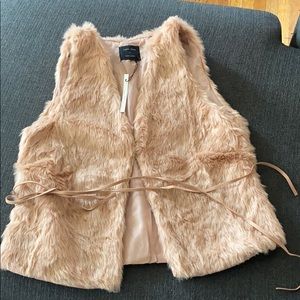 Faux Fur Light Pink Vest